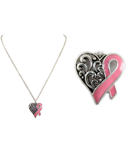 Pink Ribbon Necklace