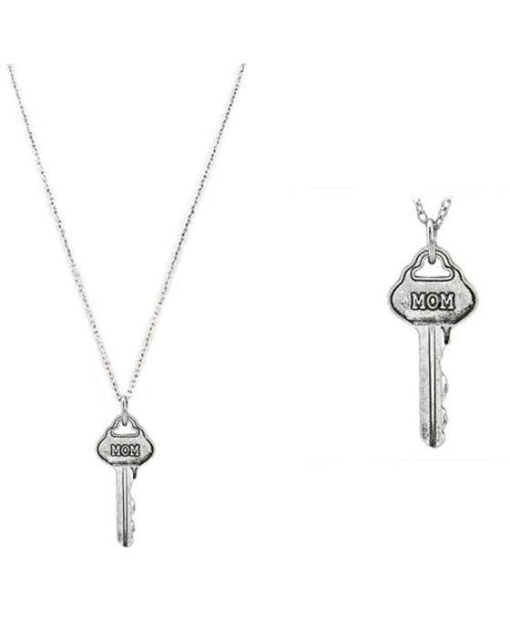 Message Key Pendant Necklace - MOM