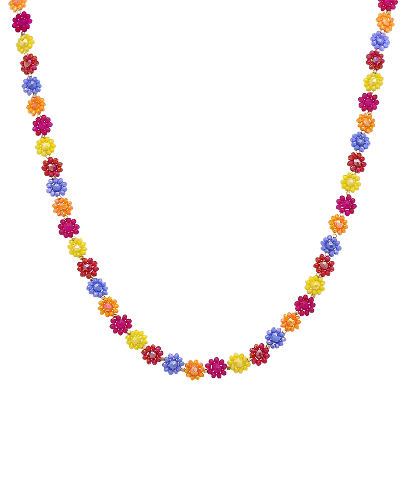 Glass Bead Flowers Chocker