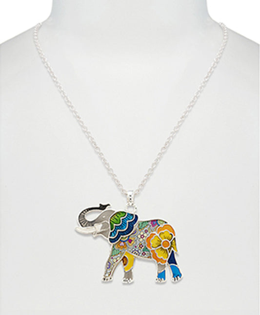 Elephant Print w/ Epoxy Necklace