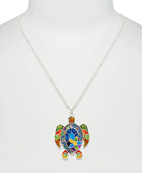Turtle Print w/ Epoxy Necklace
