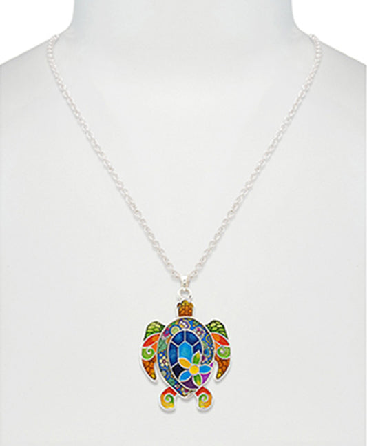 Turtle Print w/ Epoxy Necklace