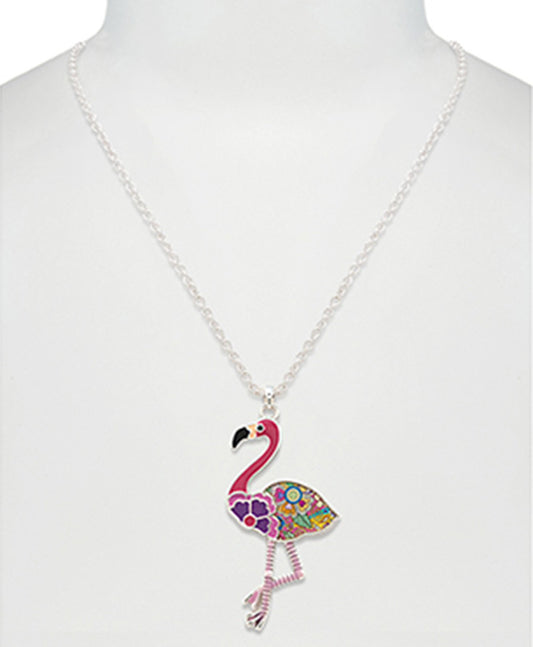 Flamingo Print w/ Epoxy Necklace