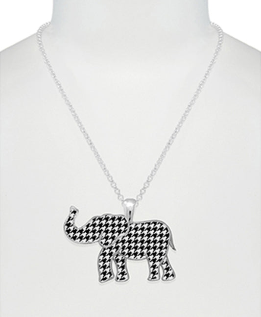 Elephant Houndstooth Necklace