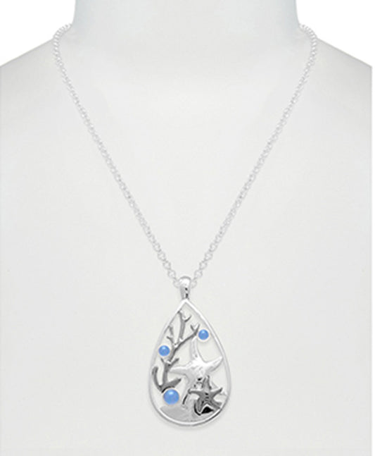Starfish Sea Glass Cutout Necklace