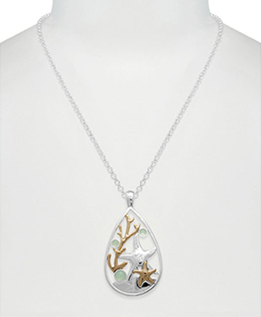 Starfish Sea Glass Cutout Necklace