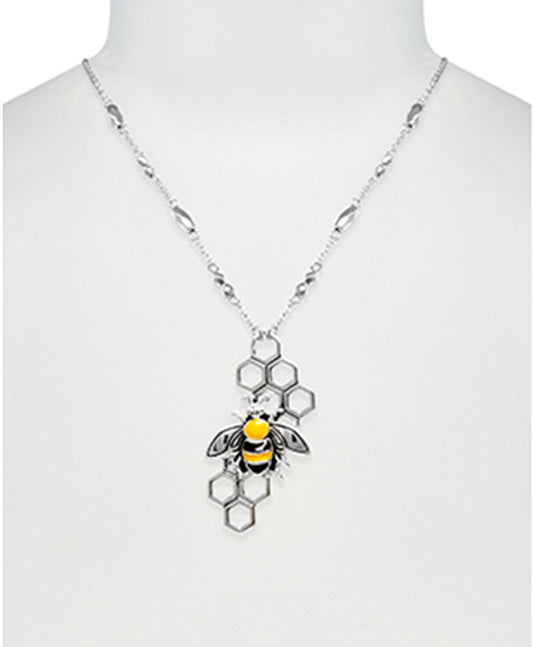 Bumble Bee & Honey comb Epoxy Necklace