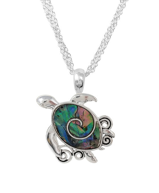 Turtle Swirl w/ Abalone Necklace