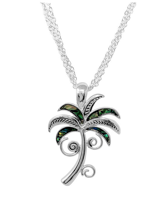 Palm Tree Swirl w/ Abalone Necklace