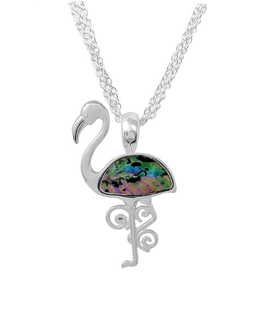 Flamingo Swirl w/ Abalone Necklace