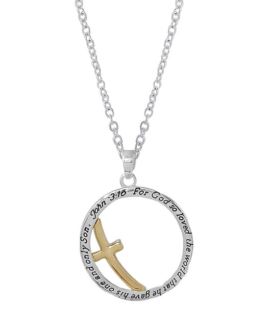 John 3:16 Cross Cutout Necklace