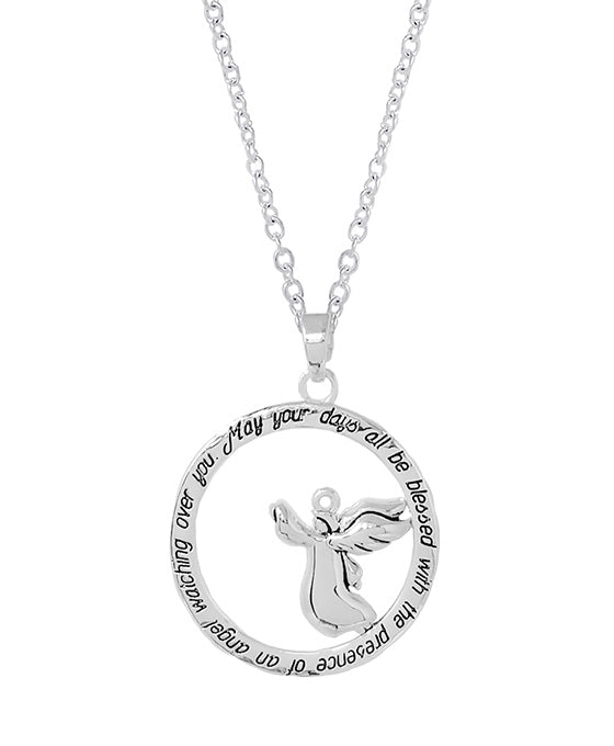 Angel Blessed Angel Cutout Necklace