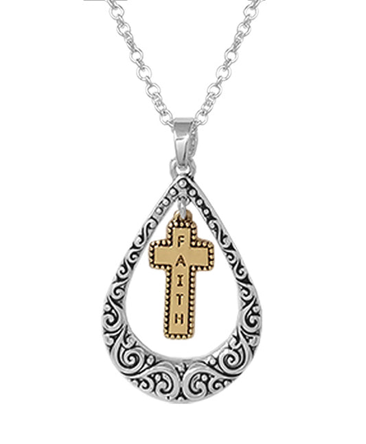 Faith Cross Dangling Necklace