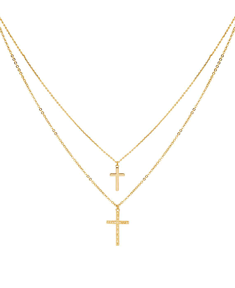 Cross Layered Short Necklace