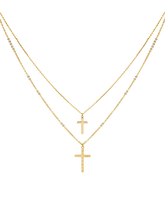 Cross Layered Short Necklace