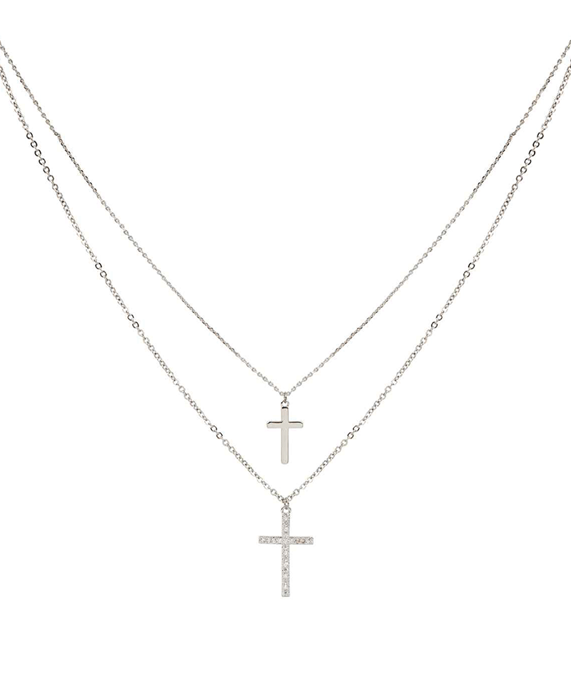Cross Layered Short Necklace