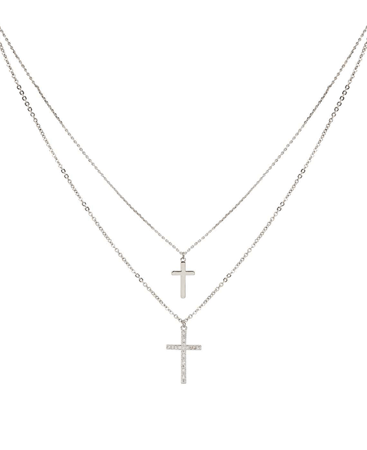 Cross Layered Short Necklace