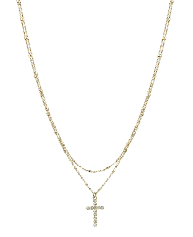Cross Layered Short Necklace