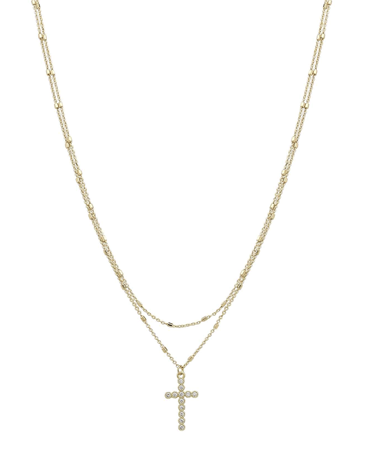 Cross Layered Short Necklace