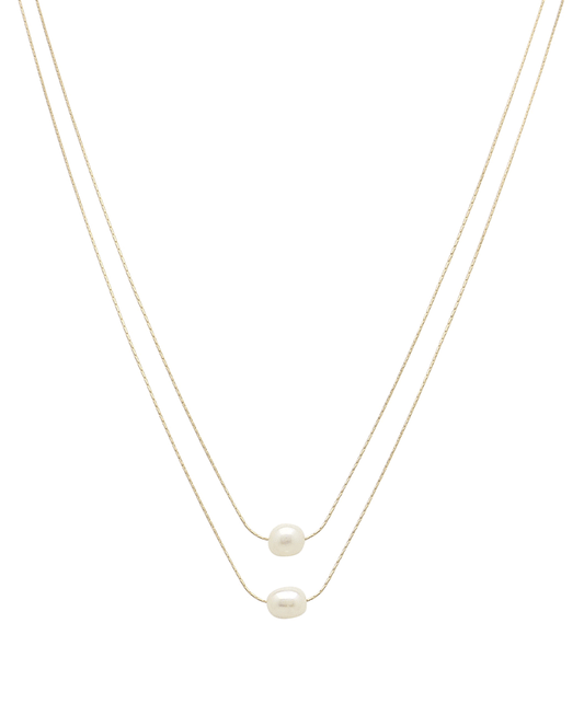 Layered Pearl Accent Short Necklace