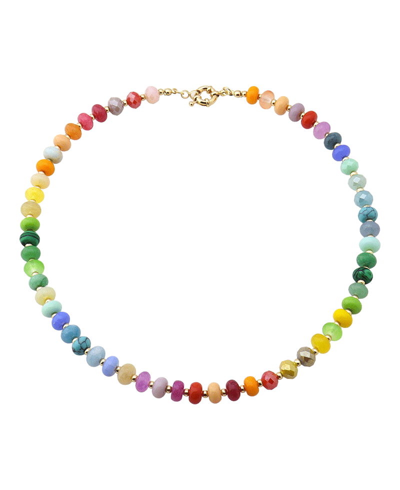 Multi Stone Short Necklace