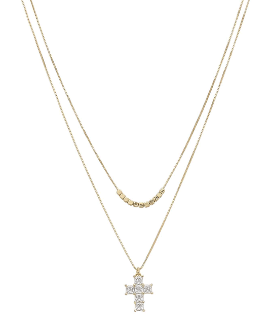 Layered Cross Pendant Necklace