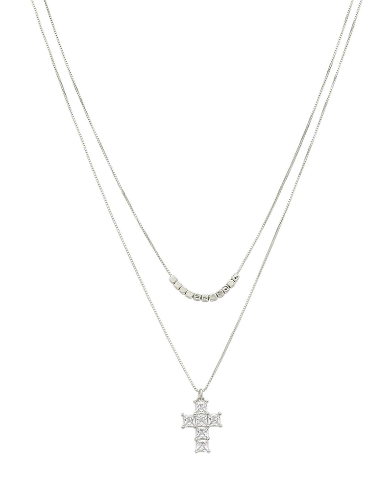 Layered Cross Pendant Necklace