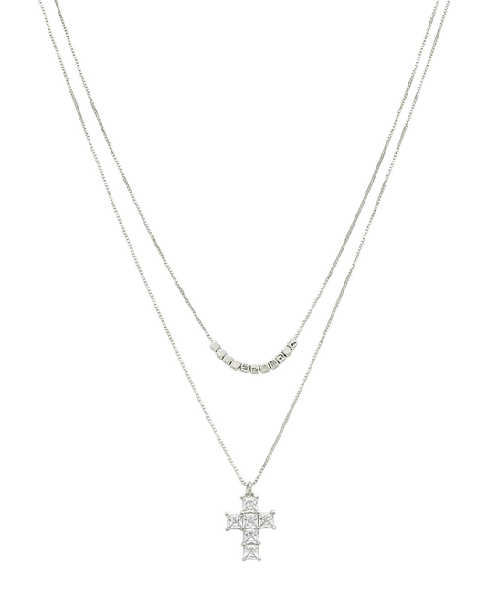 Layered Cross Pendant Necklace