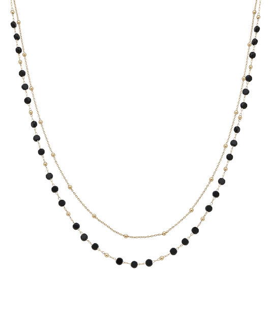 Glass & Chain Short Necklace