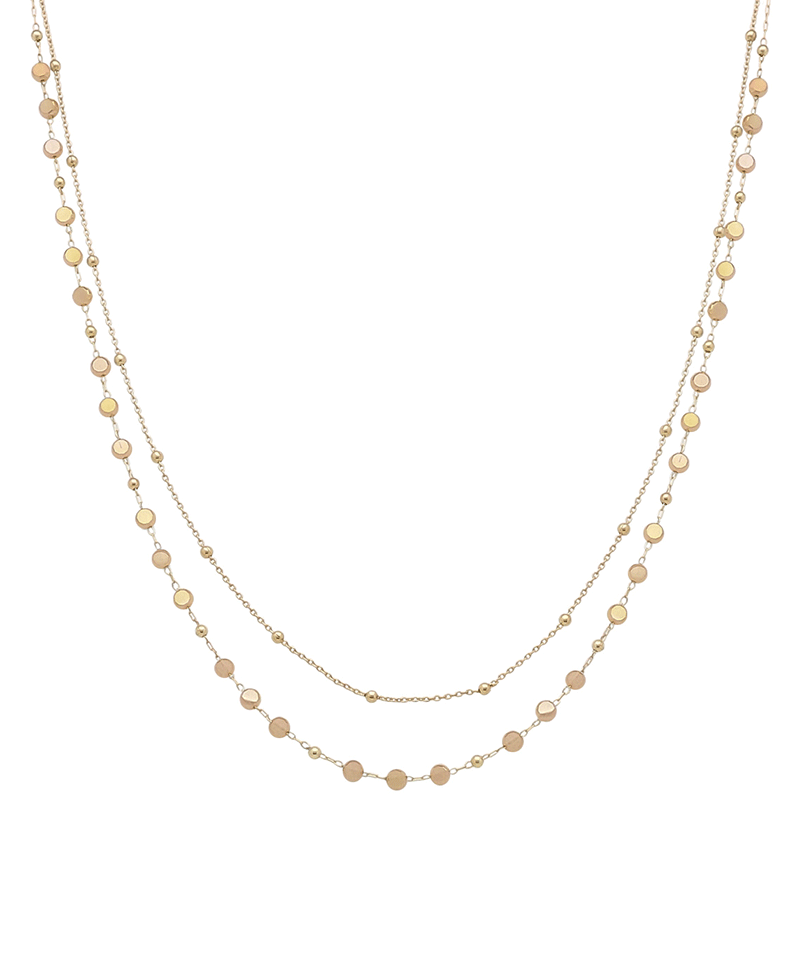 Glass & Chain Short Necklace