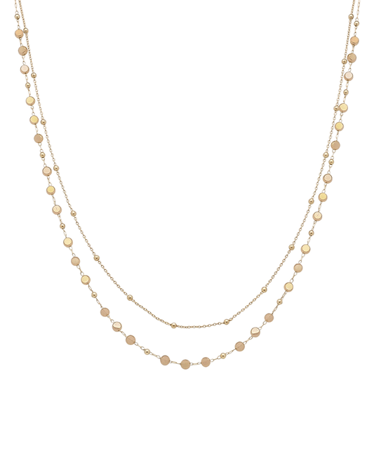 Glass & Chain Short Necklace