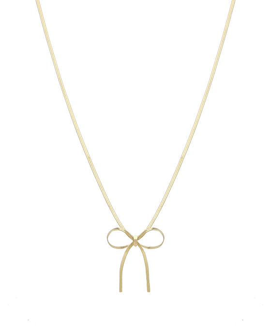 Chain Bow Short Necklace