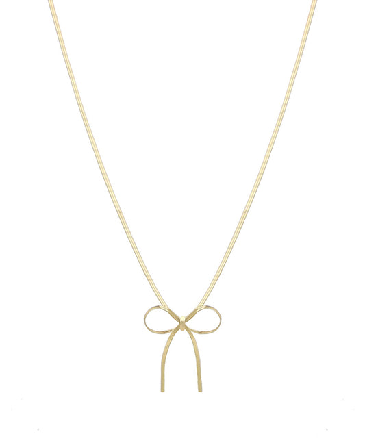 Chain Bow Short Necklace