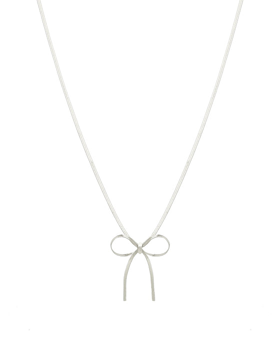 Chain Bow Short Necklace