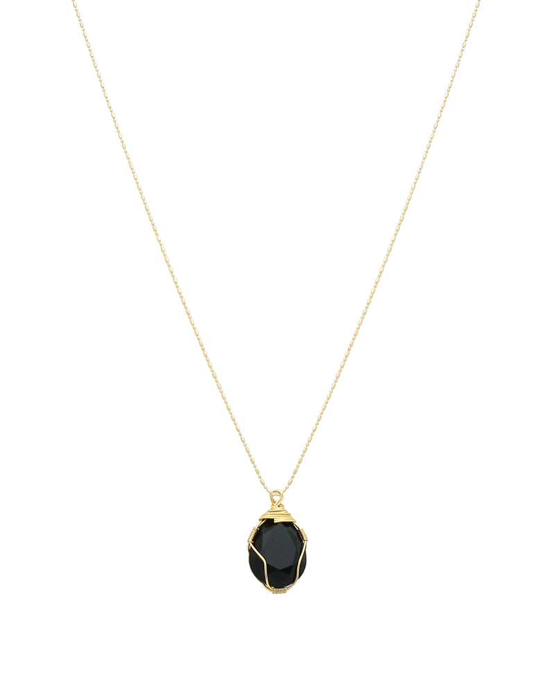 Wire Wrapped Glass Short Necklace