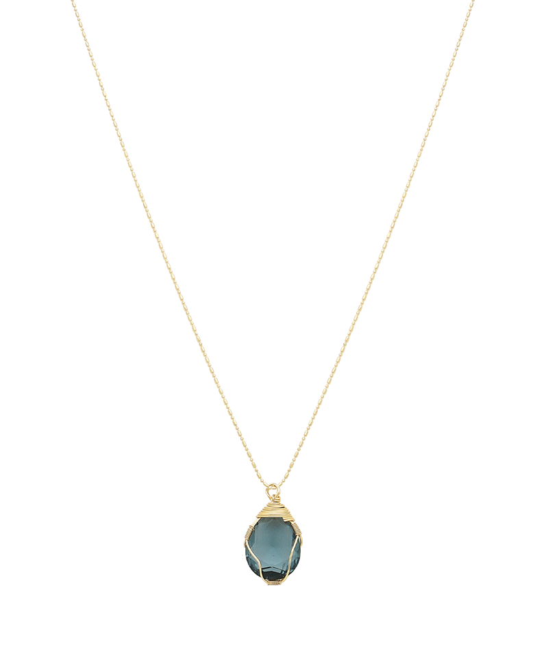 Wire Wrapped Glass Short Necklace
