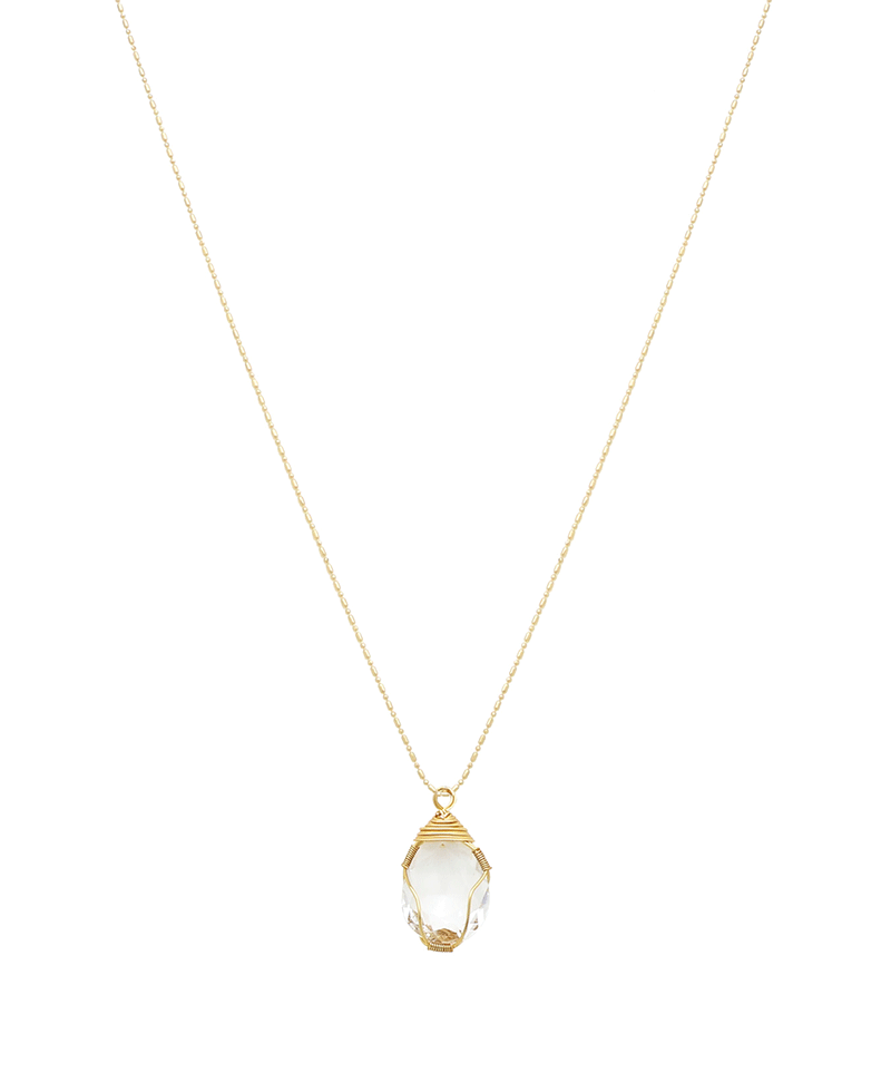 Wire Wrapped Glass Short Necklace