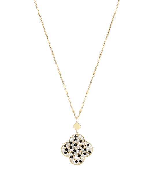 Multi Bead Clover Woven Necklace