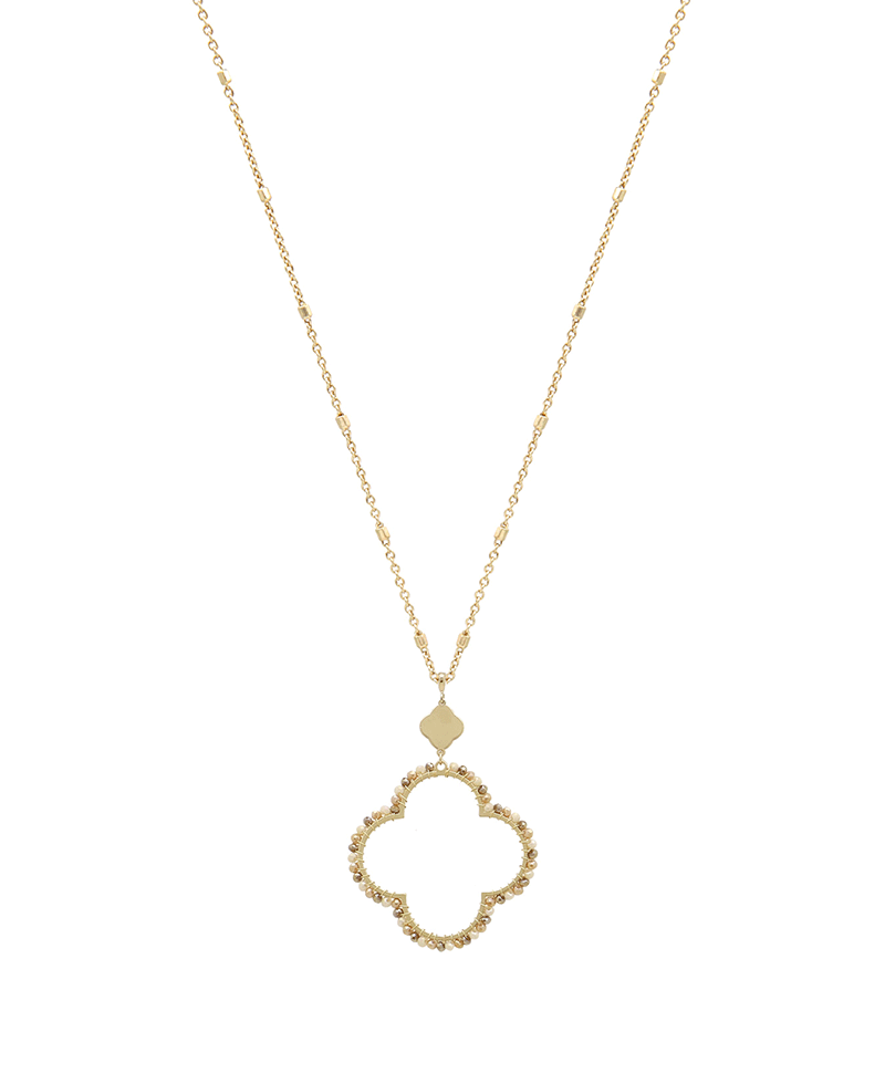 Clover Glass Wrapped Necklace