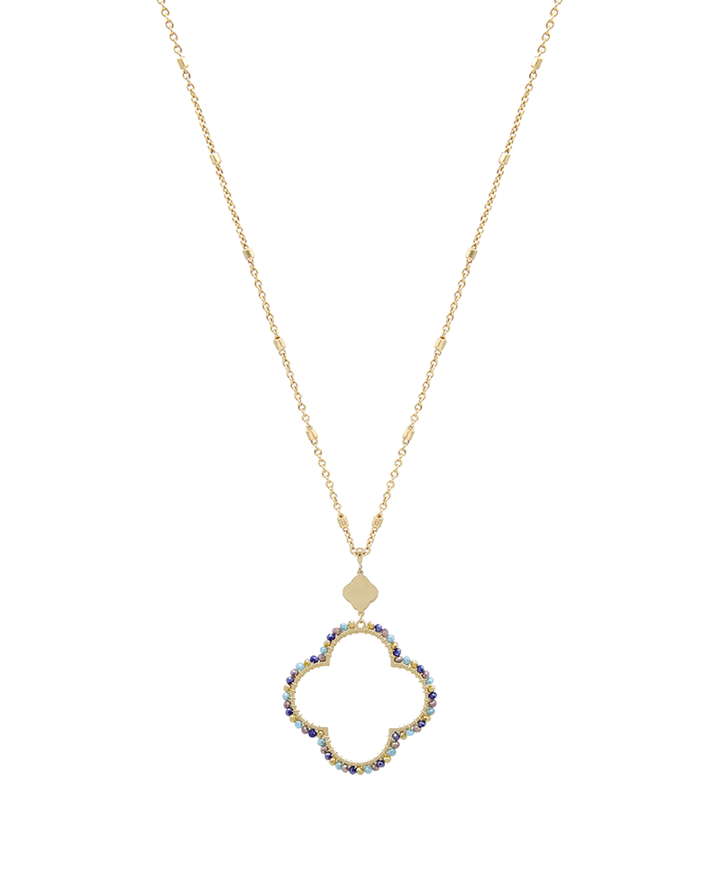 Clover Glass Wrapped Necklace