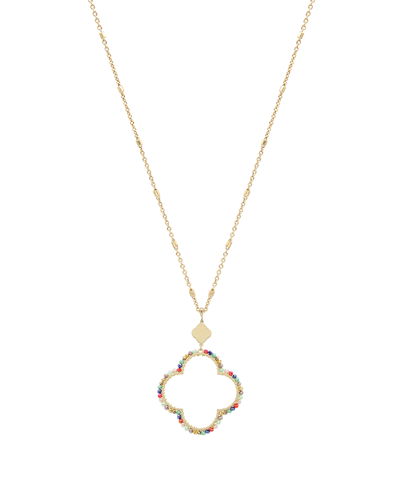 Clover Glass Wrapped Necklace