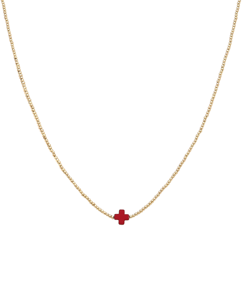 Cross Accent Short Necklace