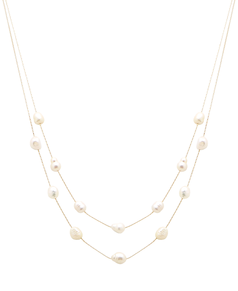 Layered Fresh Water Pearl Short Necklace