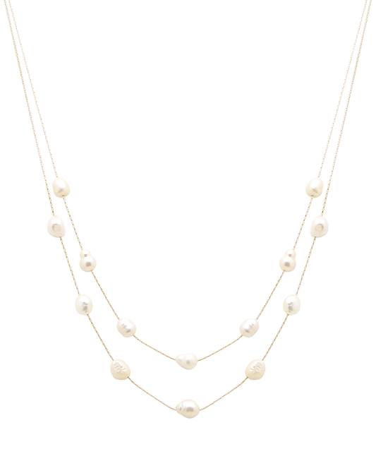 Layered Fresh Water Pearl Short Necklace