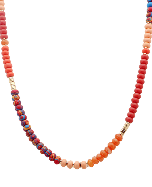 Glass Beads Short Necklace