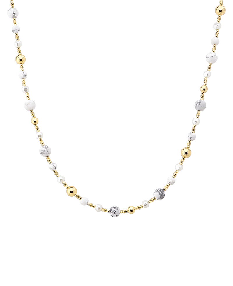 CCB & Stone & Pearl Short Necklace