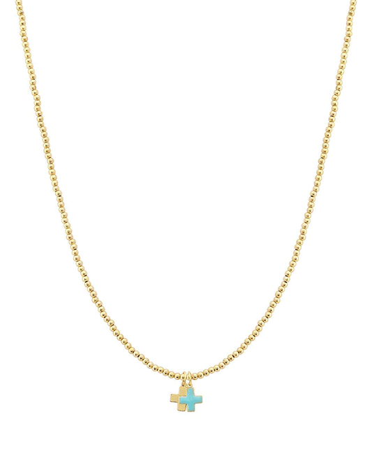 Double Cross Ball Short Necklace