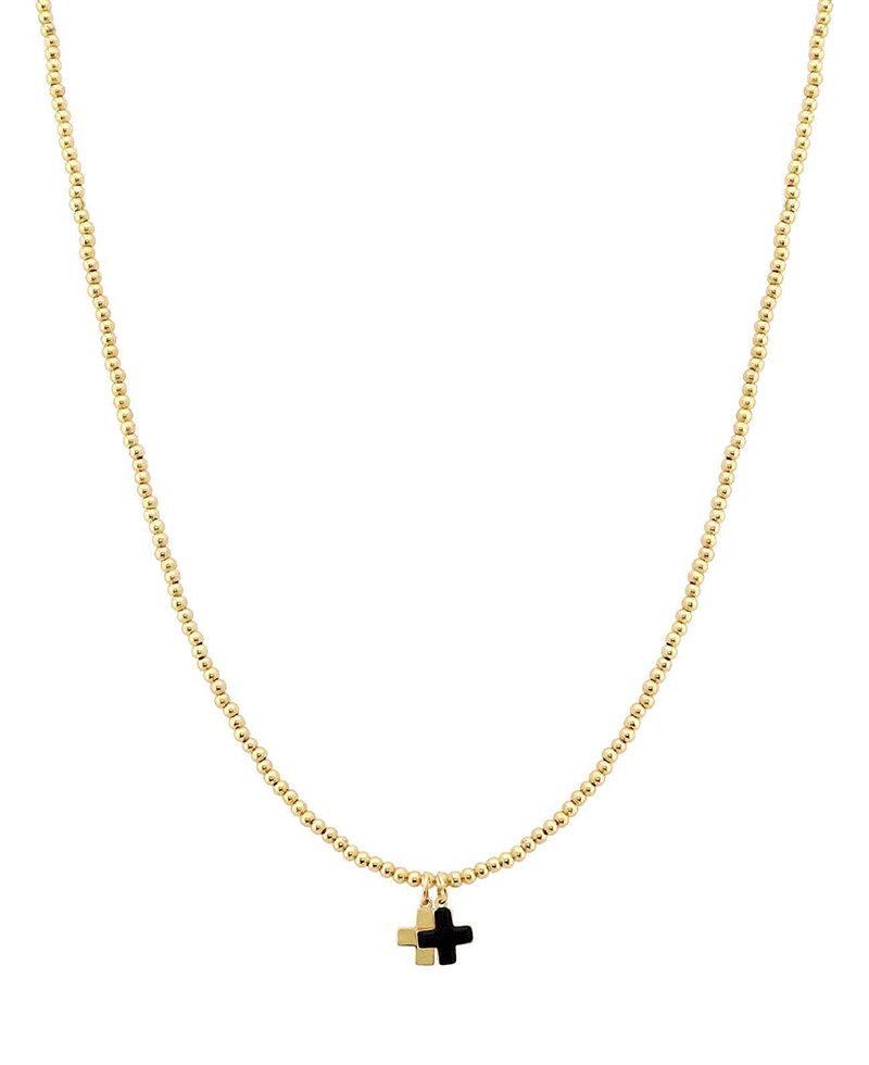 Double Cross Ball Short Necklace
