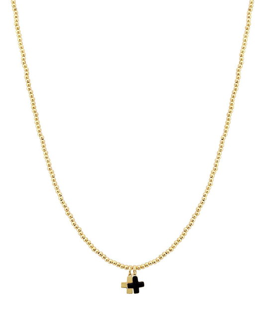 Double Cross Ball Short Necklace