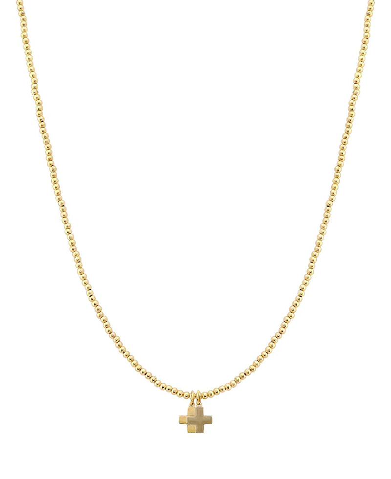 Double Cross Ball Short Necklace